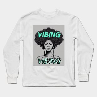 Vibing Retro Blue Long Sleeve T-Shirt